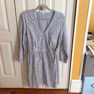 Gap Pinstripe wrap dress